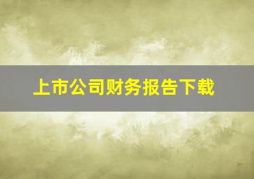 上市公司财务报告下载