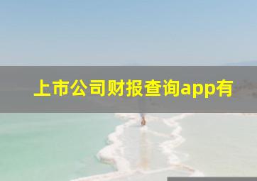 上市公司财报查询app有