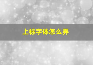 上标字体怎么弄