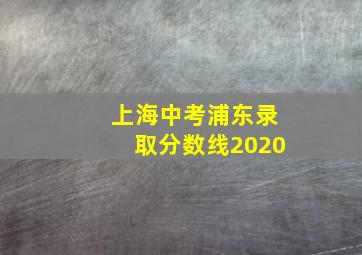 上海中考浦东录取分数线2020