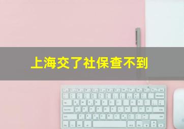 上海交了社保查不到