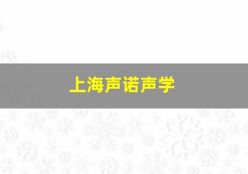 上海声诺声学