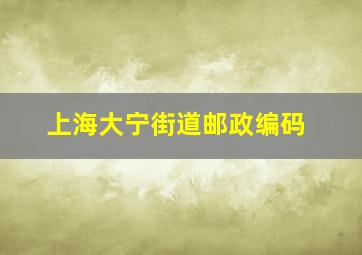 上海大宁街道邮政编码