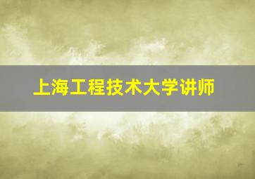 上海工程技术大学讲师