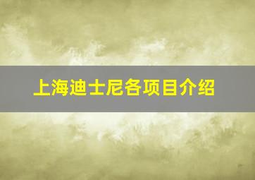 上海迪士尼各项目介绍