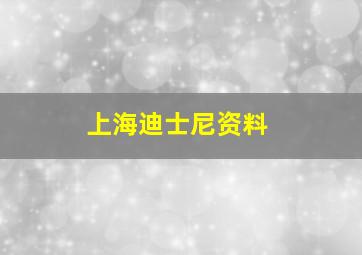 上海迪士尼资料