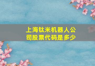 上海钛米机器人公司股票代码是多少