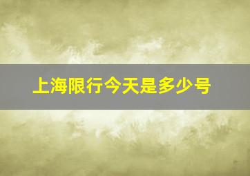 上海限行今天是多少号