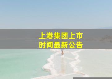 上港集团上市时间最新公告