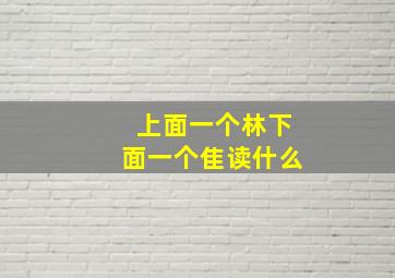 上面一个林下面一个隹读什么