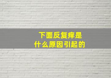 下面反复痒是什么原因引起的