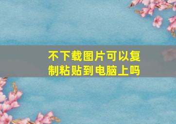 不下载图片可以复制粘贴到电脑上吗