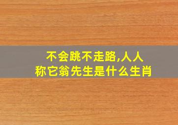 不会跳不走路,人人称它翁先生是什么生肖