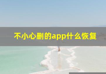 不小心删的app什么恢复