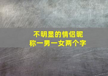 不明显的情侣昵称一男一女两个字