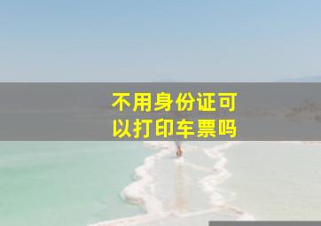 不用身份证可以打印车票吗