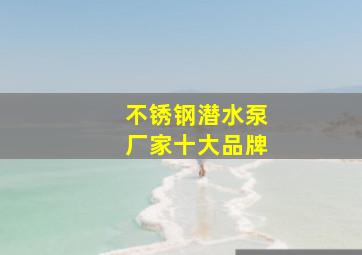 不锈钢潜水泵厂家十大品牌