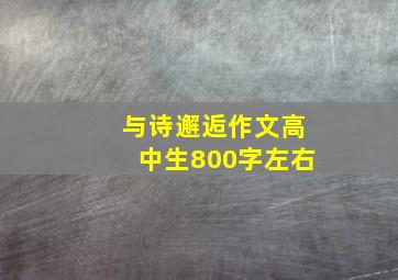 与诗邂逅作文高中生800字左右