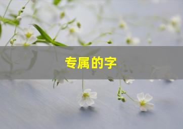 专属的字