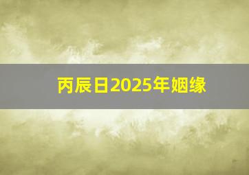 丙辰日2025年姻缘