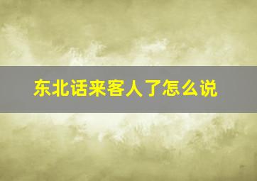 东北话来客人了怎么说