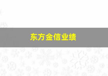 东方金信业绩