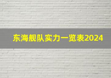 东海舰队实力一览表2024