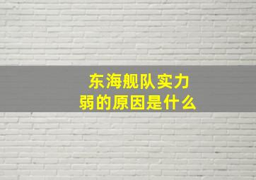 东海舰队实力弱的原因是什么