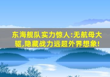 东海舰队实力惊人:无航母大驱,隐藏战力远超外界想象!