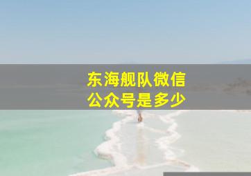 东海舰队微信公众号是多少