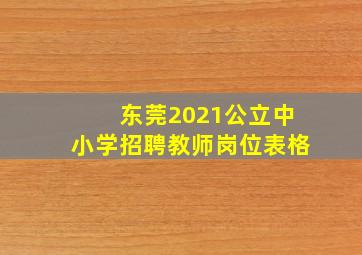 东莞2021公立中小学招聘教师岗位表格