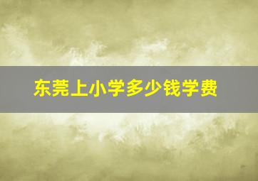 东莞上小学多少钱学费