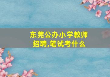 东莞公办小学教师招聘,笔试考什么