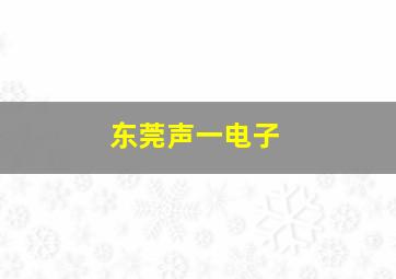 东莞声一电子