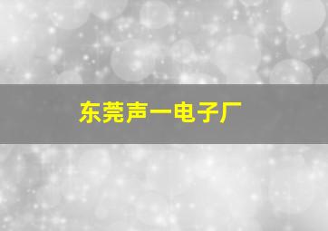 东莞声一电子厂