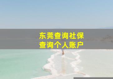 东莞查询社保查询个人账户