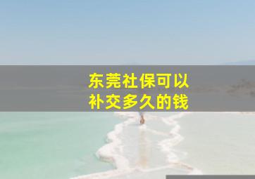 东莞社保可以补交多久的钱