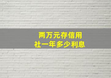 两万元存信用社一年多少利息