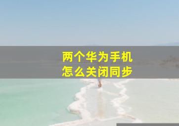 两个华为手机怎么关闭同步