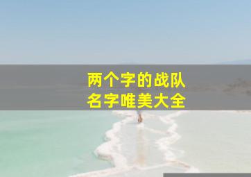 两个字的战队名字唯美大全