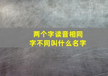 两个字读音相同字不同叫什么名字