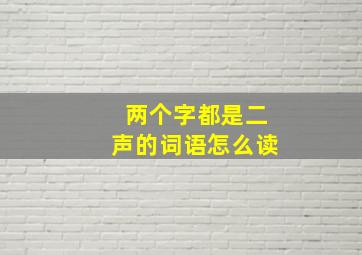 两个字都是二声的词语怎么读