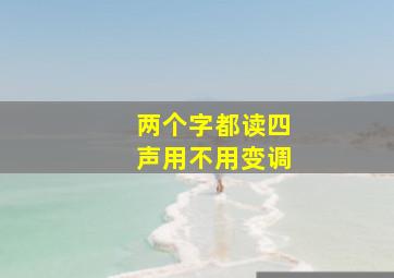 两个字都读四声用不用变调