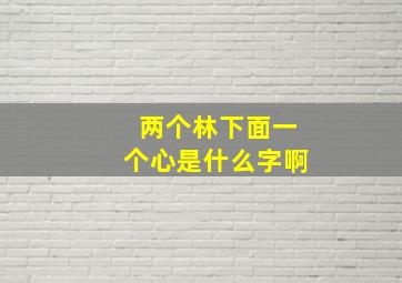 两个林下面一个心是什么字啊