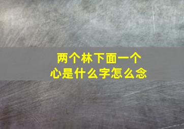 两个林下面一个心是什么字怎么念