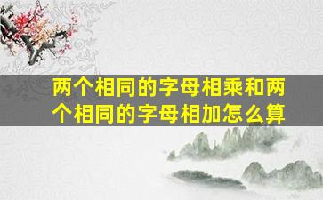 两个相同的字母相乘和两个相同的字母相加怎么算