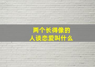 两个长得像的人谈恋爱叫什么