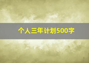 个人三年计划500字