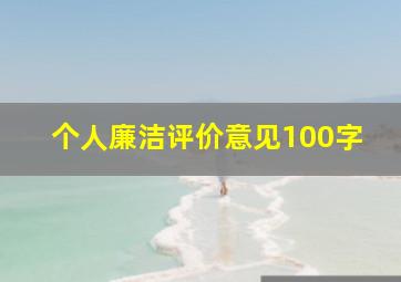 个人廉洁评价意见100字