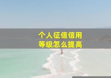 个人征信信用等级怎么提高